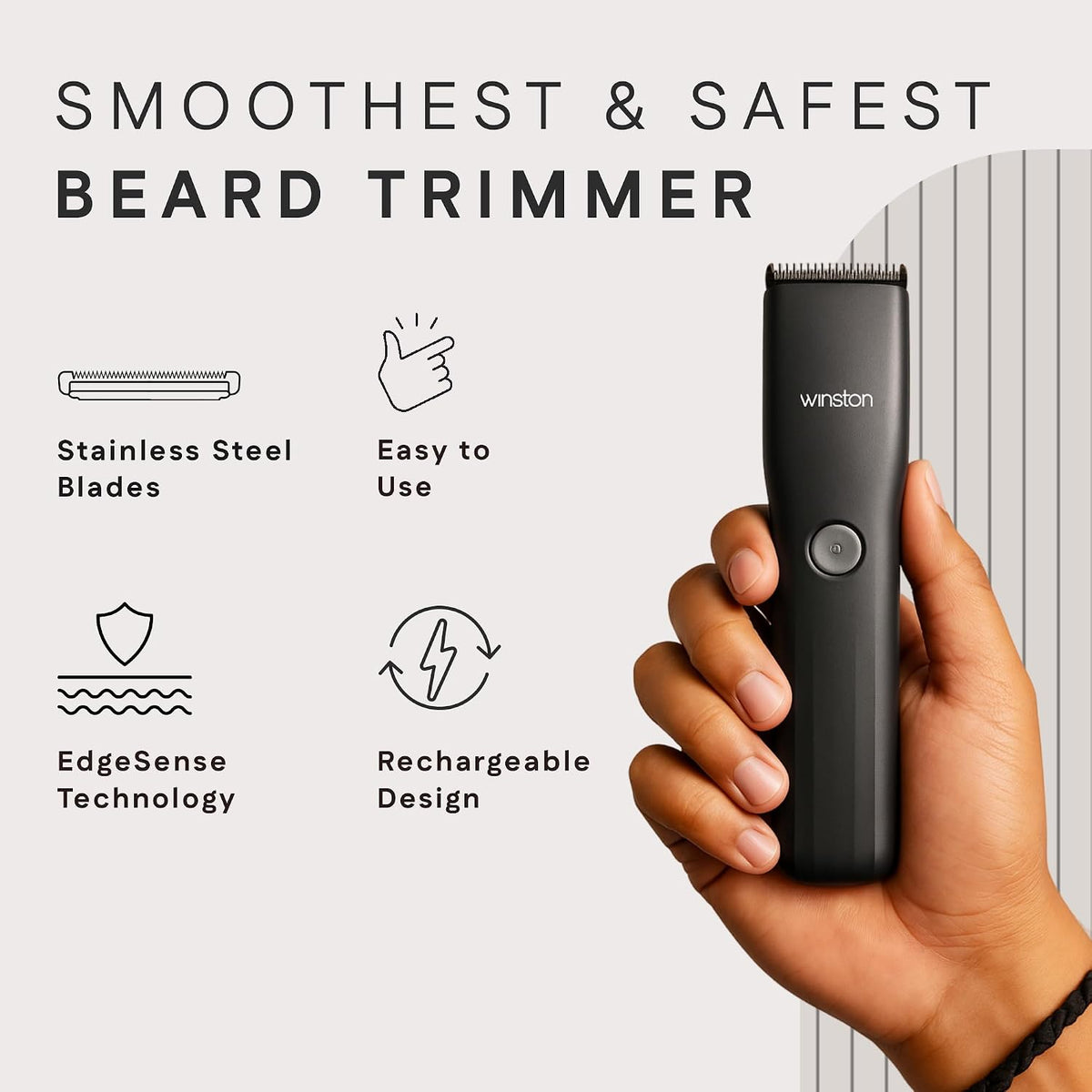 Snipper Beard Trimmer for Men, 20 Length Settings up to 20mm, Precision Stainless Steel Blades, Digital Display, IPX7 Waterproof, Type-C Charging...