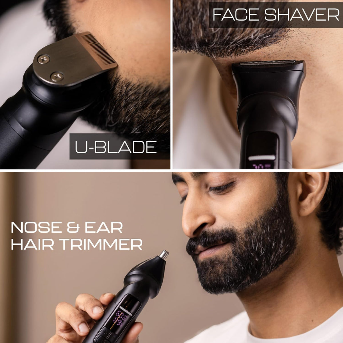Alpha All-In-One Beard Trimmer for Men, 1200 mAh powerful battery with 150min runtime, USB C Ultra Fast Charging, IPX7 Waterproof full Washable...