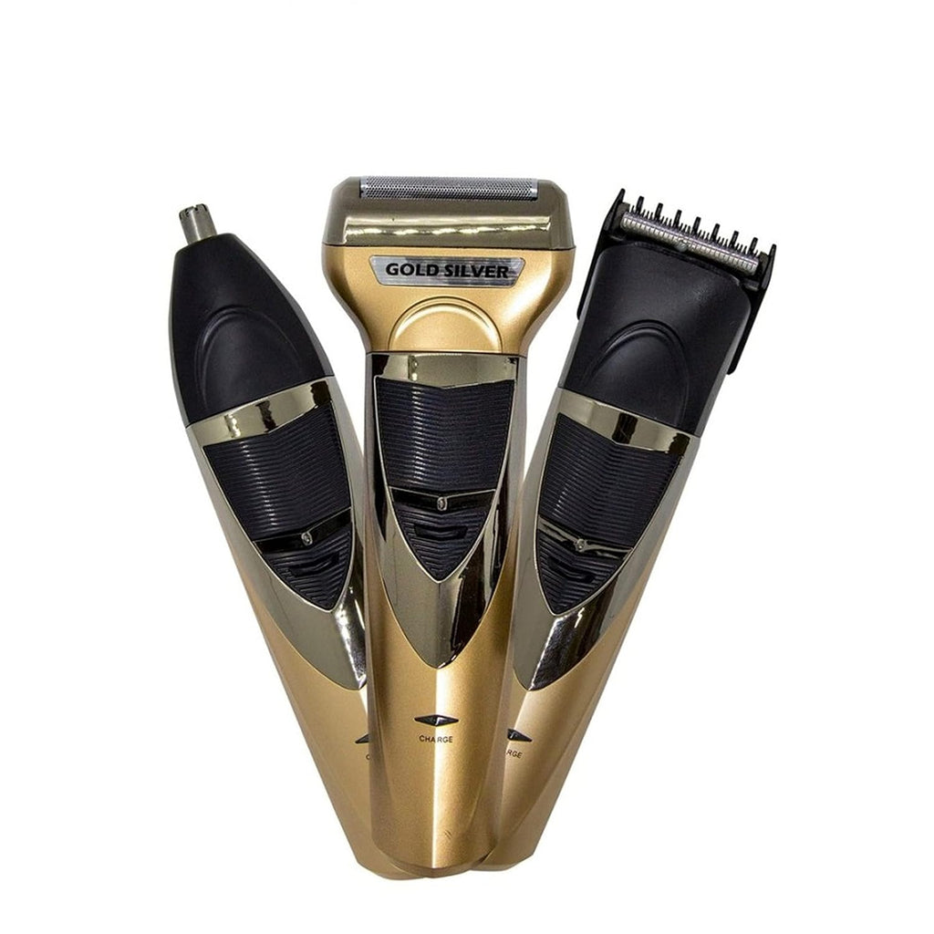 Men Professionals Design 3 In 1 Perfect Shaver, Hair Clipper And Nose Trimmer Rechargeable Beard And Moustaches Hair Machine And Trimming With Cord...