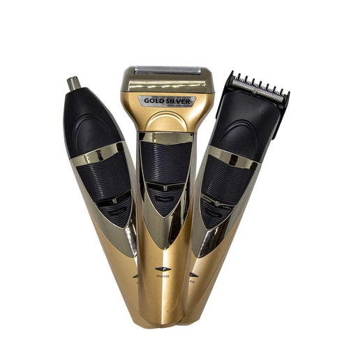 Men Professionals Design 3 In 1 Perfect Shaver, Hair Clipper And Nose Trimmer Rechargeable Beard And Moustaches Hair Machine And Trimming With Cord...