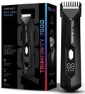 Full Body Trimmer for Men- Safest Body & Private Part Trimmer - Pubic Hair Groomer, Underarm - Waterproof, Ceramic Blades, Rechargeable with Wireless Fast Charging,Black