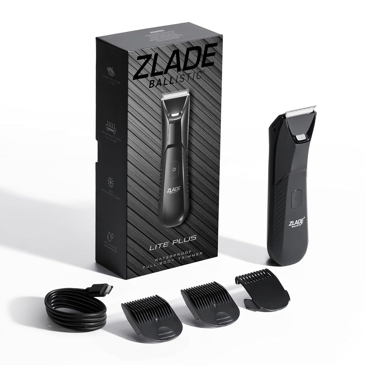 Lite Plus Manscaping Trimmer for Men | Full Body, Beard, Balls, Pubic Hair & Private Parts Groomer | SafeEdge Ceramic Blades, No Nicks...