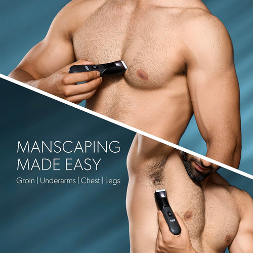 Lite Plus Manscaping Trimmer for Men | Full Body, Beard, Balls, Pubic Hair & Private Parts Groomer | SafeEdge Ceramic Blades, No Nicks...