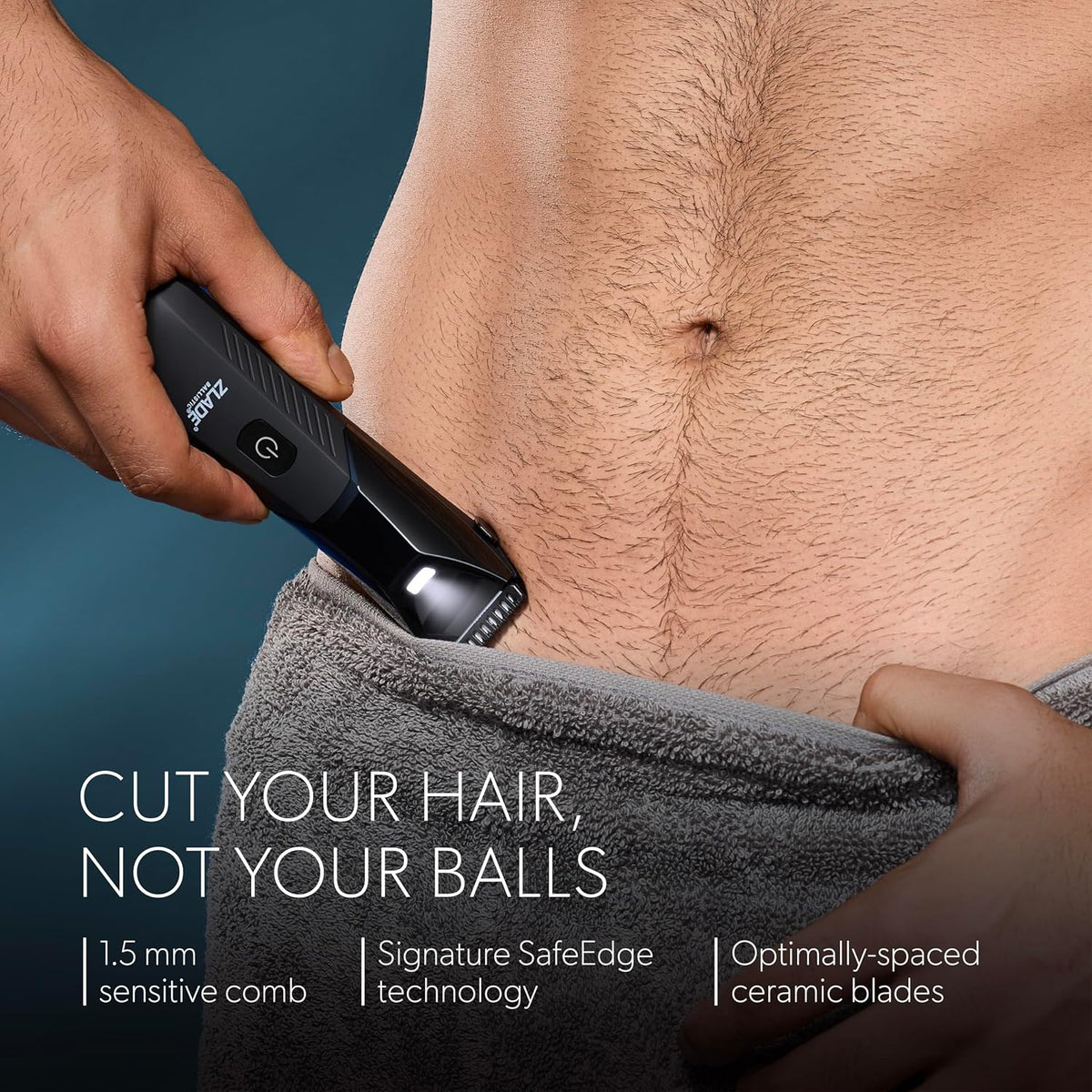 Lite Plus Manscaping Trimmer for Men | Full Body, Beard, Balls, Pubic Hair & Private Parts Groomer | SafeEdge Ceramic Blades, No Nicks...