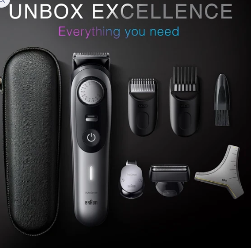 All-in-One Trimmer for Men , Cordless with 180-Min Runtime, Lifetime Sharp Metal Blades, Waterproof, Precision Comb, 50+ Length Settings, Premium Case, 8-in-1